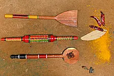 Rasoi ✼ Kutch lacquer ladles { Set of Three } 31